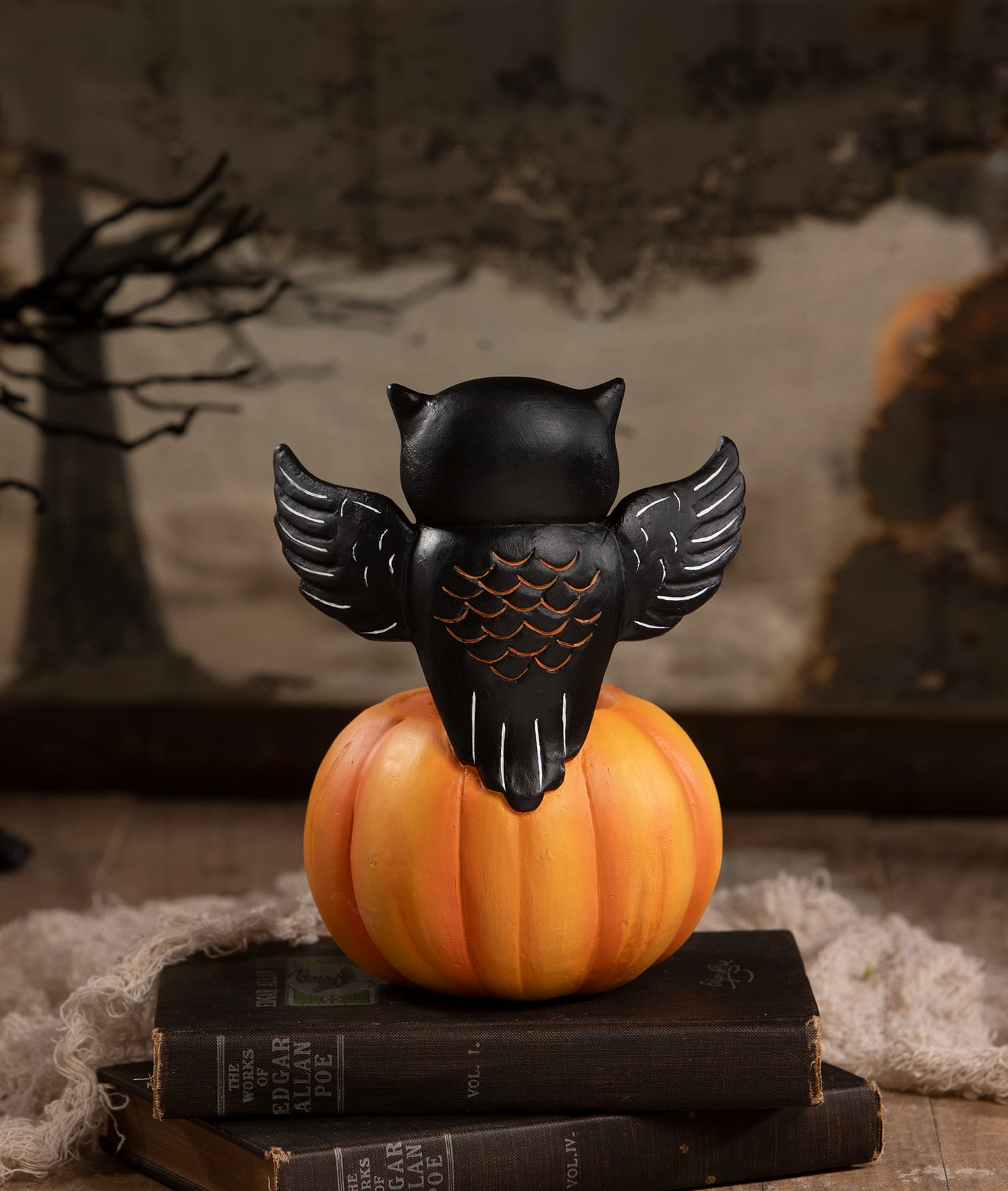 Owl on Jack O'Lantern | Halloween Decor | Bethany Lowe