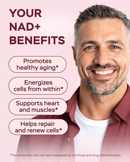 NAD Plus Supplement 1400mg with Nicotinamide Riboside, Collagen - 60 Capsules