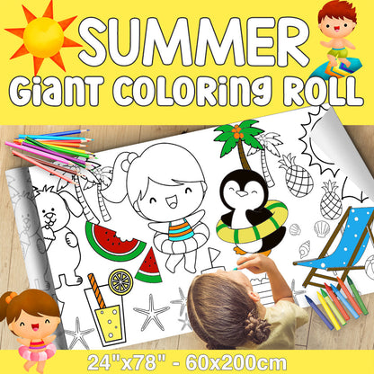 GIANT Christmas Coloring Paper Activity Roll for Kids, 24"x100", Coloring Sheets Xmas